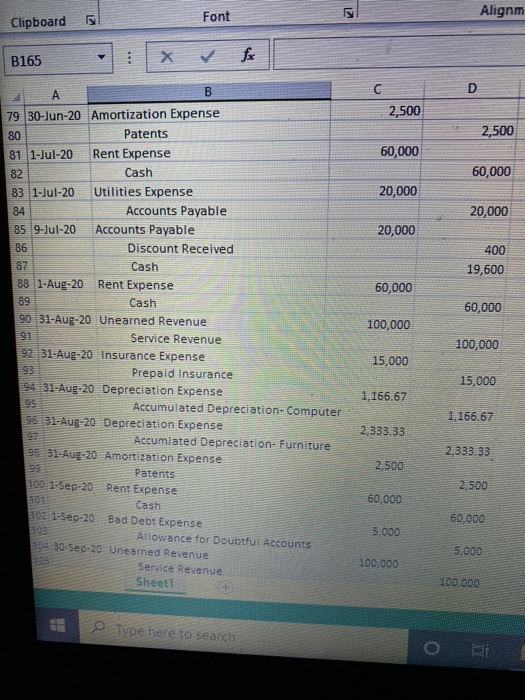 its doors on January 1, 2020. Exhibit one below is the balance