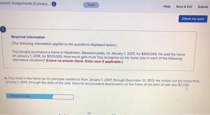 w Required information {The following information applies to the questions displayed below.)