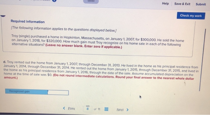 for $300,000. He sold the home on January 1, 2018, for $320,000.