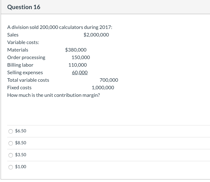 of $120 and a contribution margin ratio of 40%. What is the