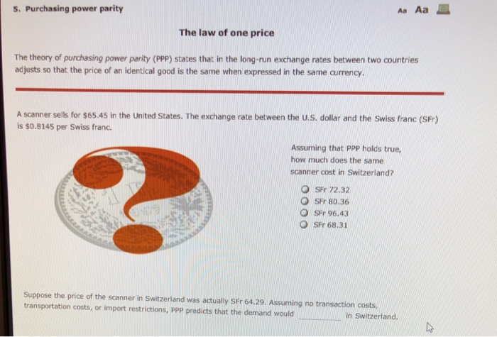  Blank options Increase Or Decrease s. Purchasing power parity A Aa