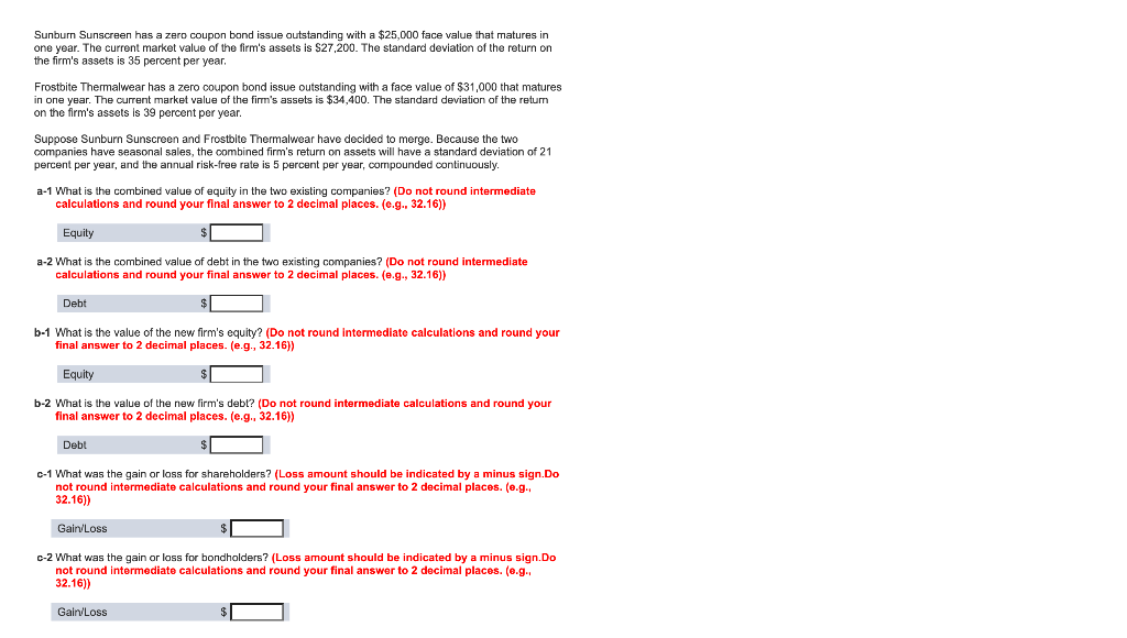 Sunburn Sunscreen has a zero coupon bond issue outstanding with a