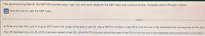 row b. Write an INDEX function in cell G4 that finds the