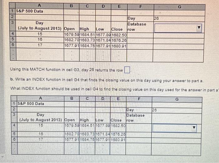 closing value on this day using your answer to part a. What