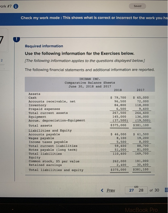  work #7 Saved Check my work mode : This shows what