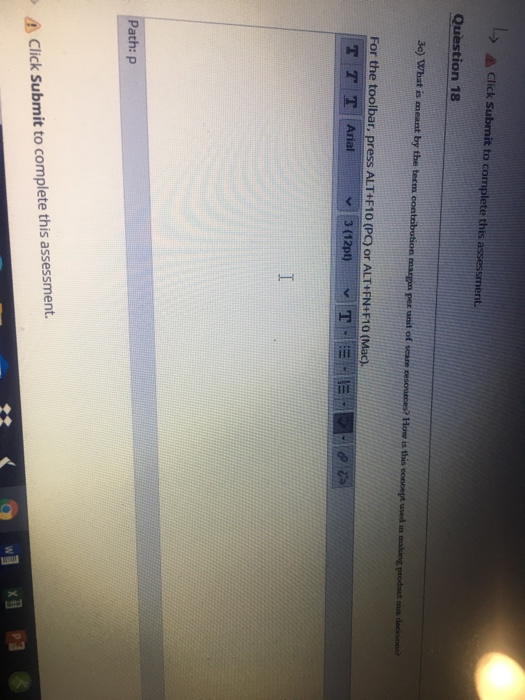  .. Click Submit to complete this assessment. Question 18 3e) What