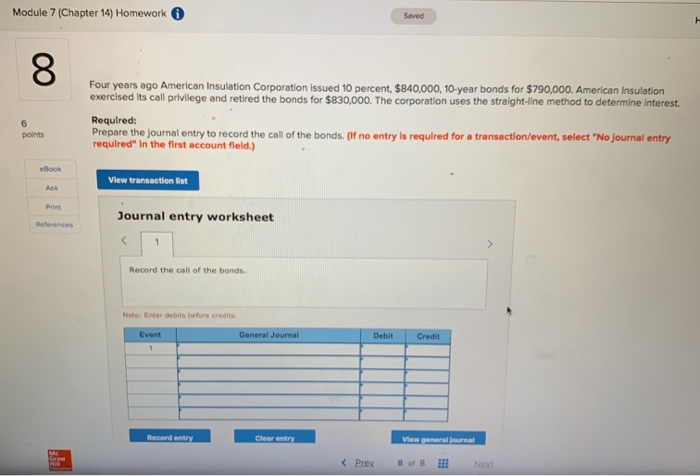  Module 7 (Chapter 14) Homework Saved Four years ago American Insulation