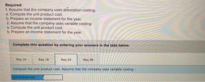 costs per unit: Manufacturing: Direct materials Direct labor Variable manufacturing overhead Variable