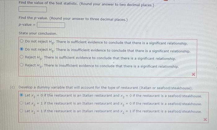 The variable type indicates whether the restaurant is an Italian restaurant or