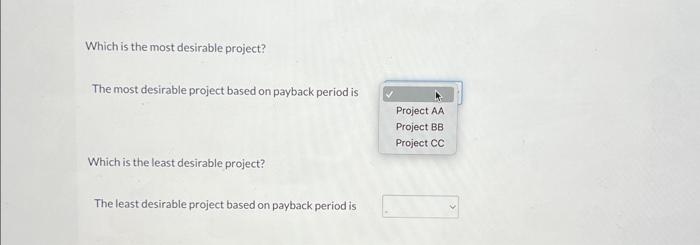 an equipment investment of $23,320. Each project wilt last for 3 years