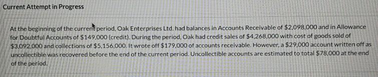  Current Attempt in Progress At the beginning of the current period,