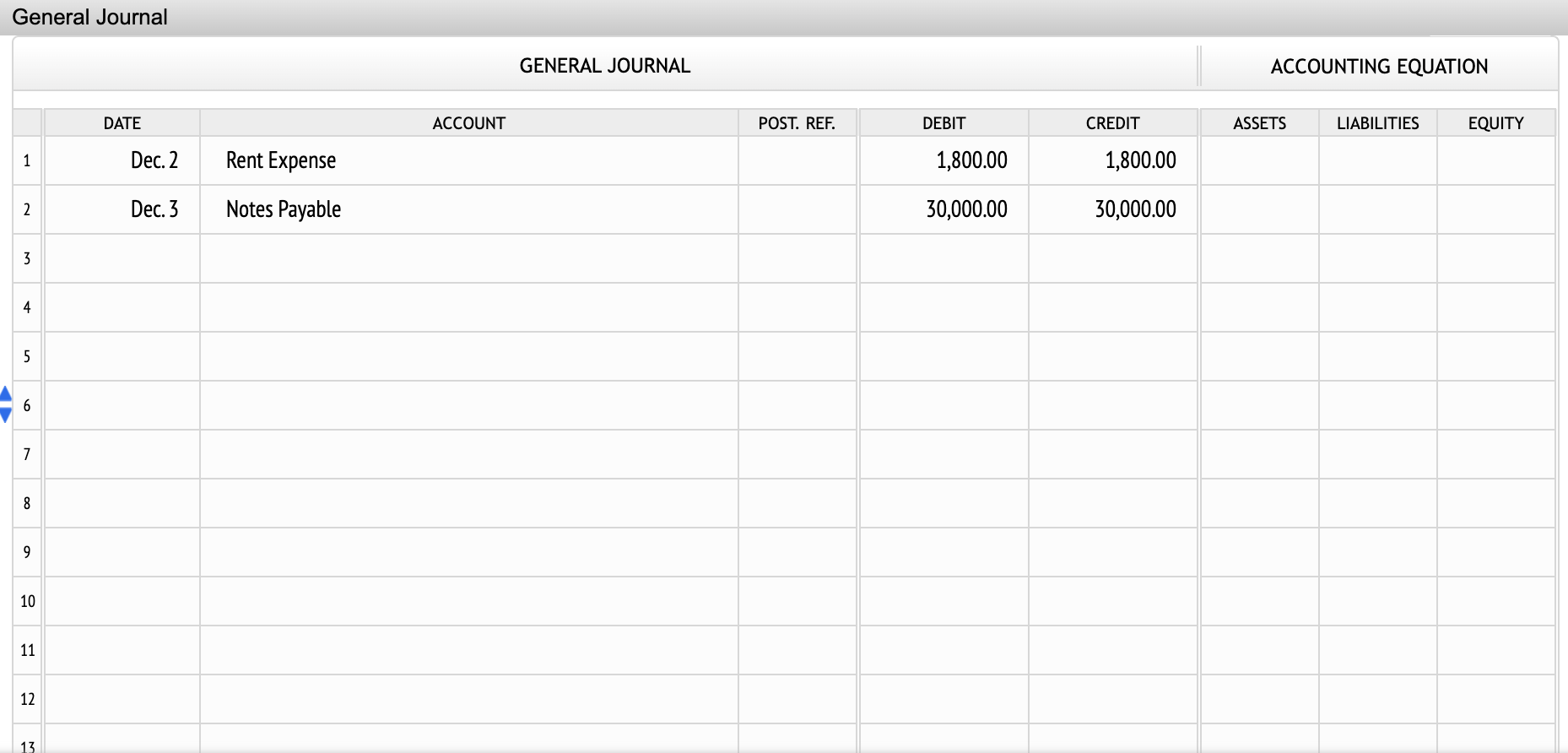 journal entry for each of these transactions. 2. Conceptual Connection: What accounting