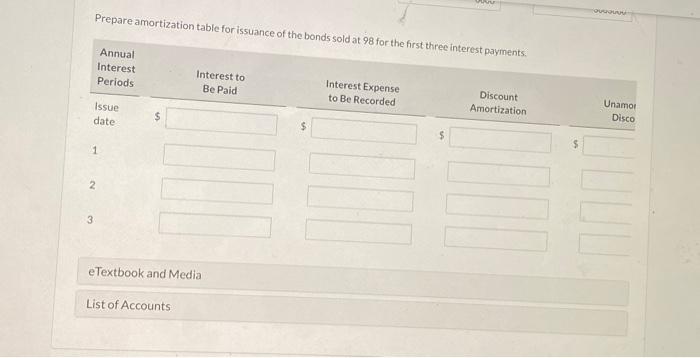 bond premiums and discounts. Financial statements are prepared annually. Prepare the journal