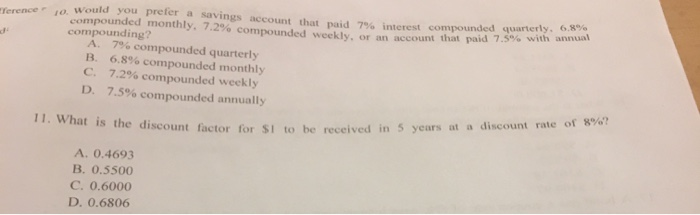  rence e u st compounded quarterly t that paid 7.5% with