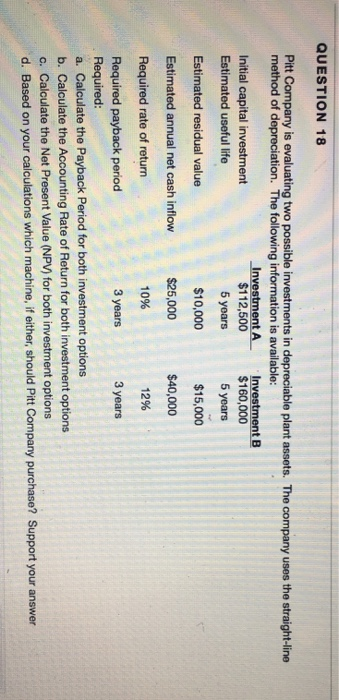 Please answer question 18 and use "Present Value tables" where they apply.