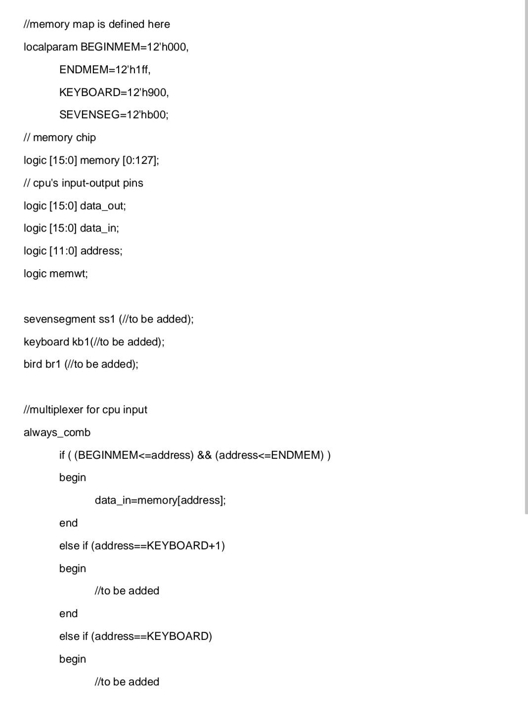 will use Bird-CPU to read keystrokes from a ps2 keyboard and draw