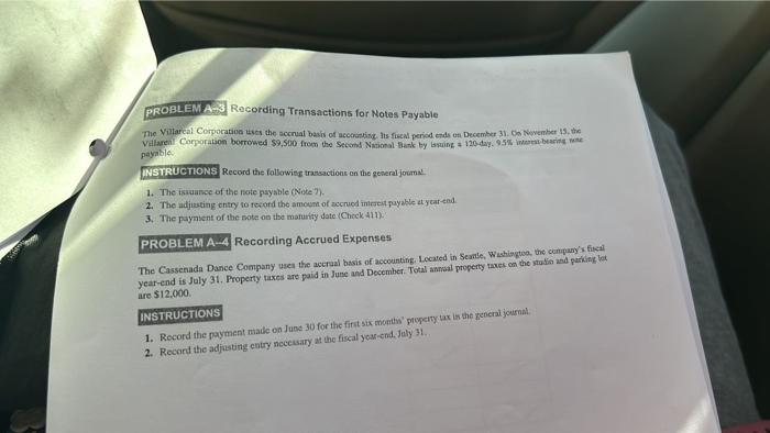 please help explain also im confused PROBLEM A 3 Recording Transactions for