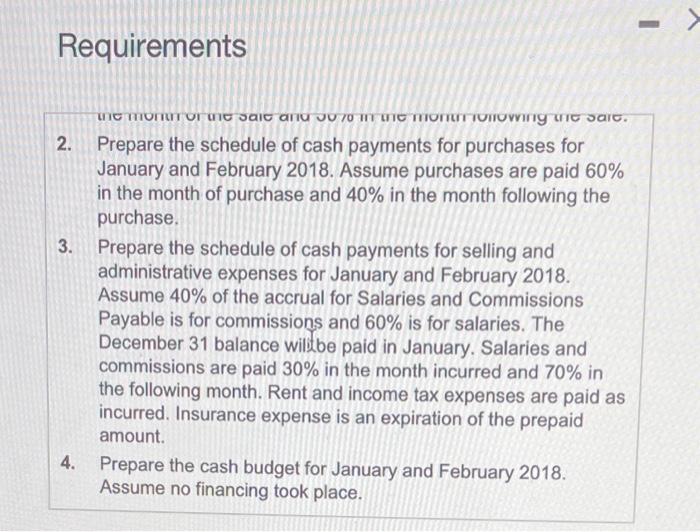 cash receipts are 70% in the month of the sale and 30%