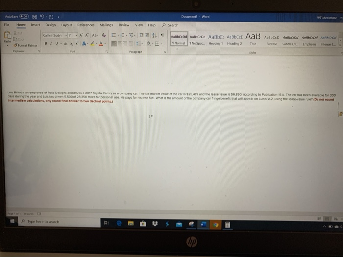  Document Word WT Mecimore Review View Help Search Autoarte 2 Home