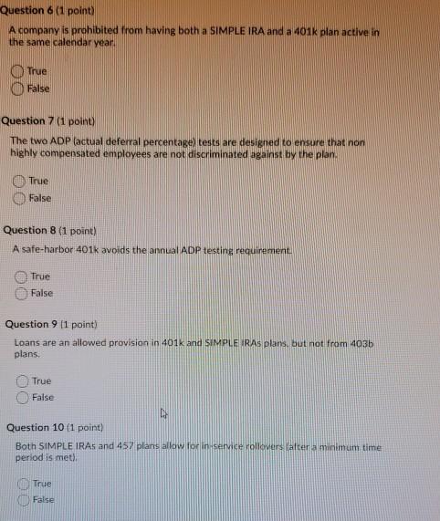  Question 6 (1 point A company is prohibited from having both