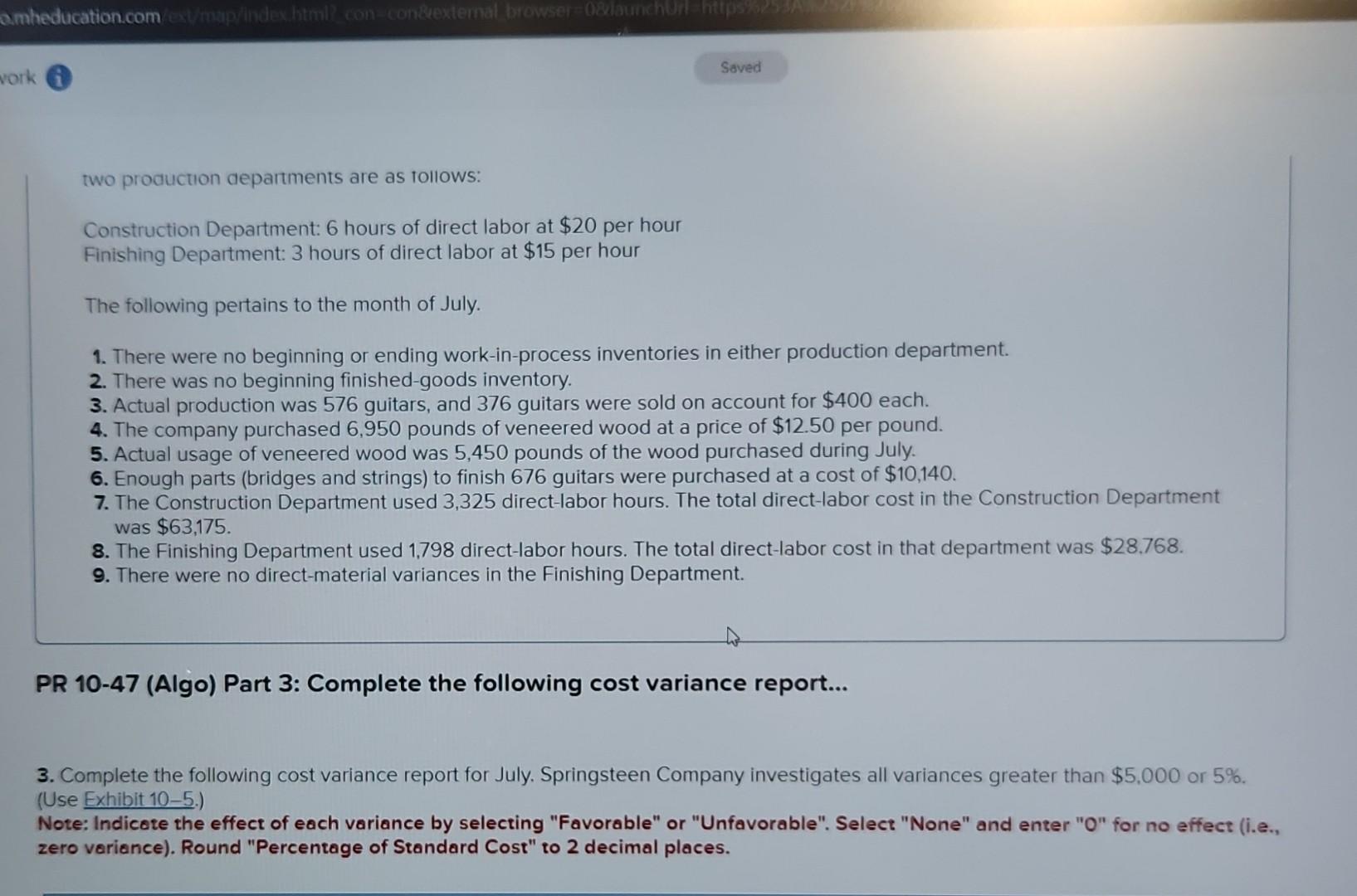 10-1, 10-3, 10-6) [The following information applies to the questions displayed below.]