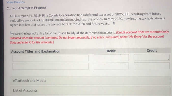  View Policies Current Attempt in Progress At December 31, 2019, Pina