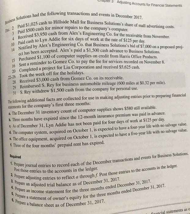 This serial problem began in Chapter 1 and continues through most of