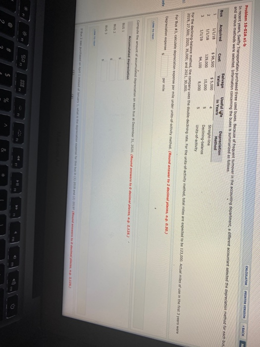  CALCULATOR PRINTER VERSION BACK ME Problem 10-02A 1-b In recent years,