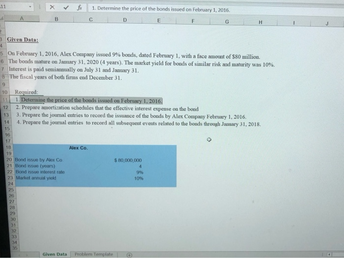 the formulas needed to solve in excel for number 1? X 1.