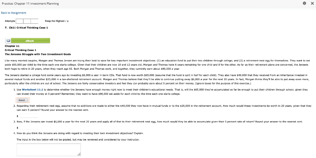  Question 1- Yes or No? Practice: Chapter 11 Investment Planning Back