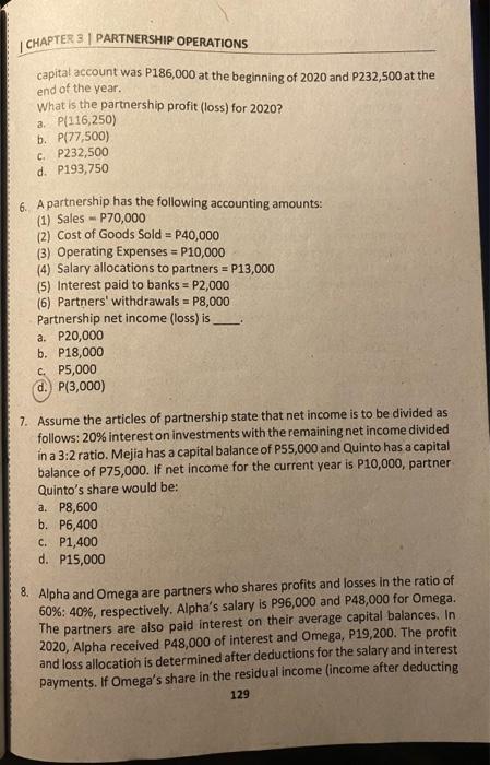 the letter of your choice. 1. Mariano is trying to decide whether
