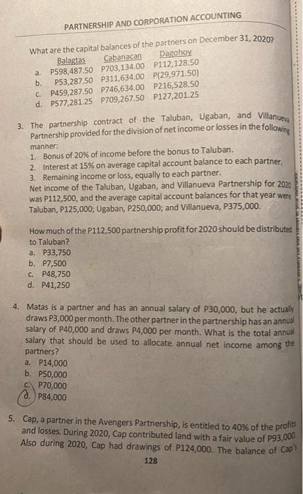 Dagohoy provides for the division of net income as follows: a. Cabanacan,