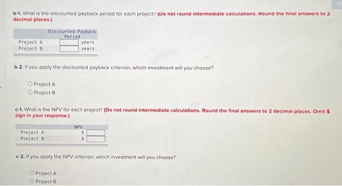 if any, you require a 15% return on your investment. a-1. What