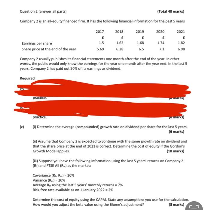 please help with Question C :) Question 2 (answer all parts) (Total
