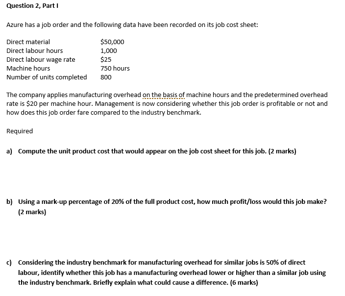 Can you please answer this question? Question 2, Part 1 Azure
