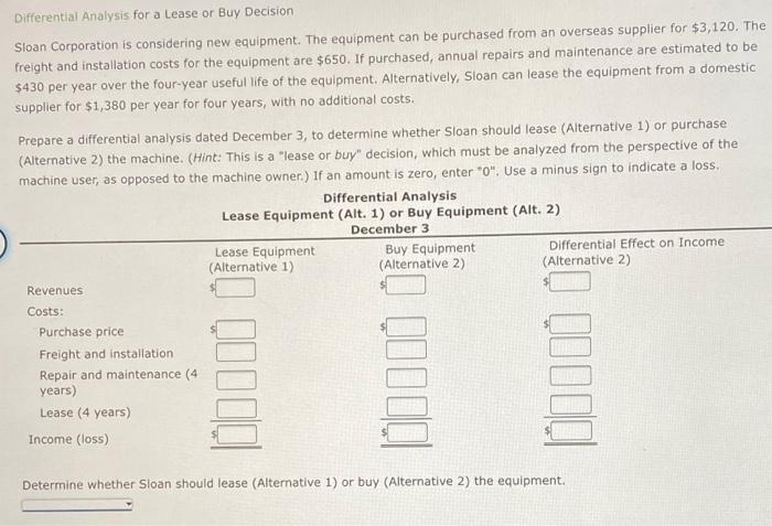 posted already. please provide full answer, thank you! Differential Analysis for a
