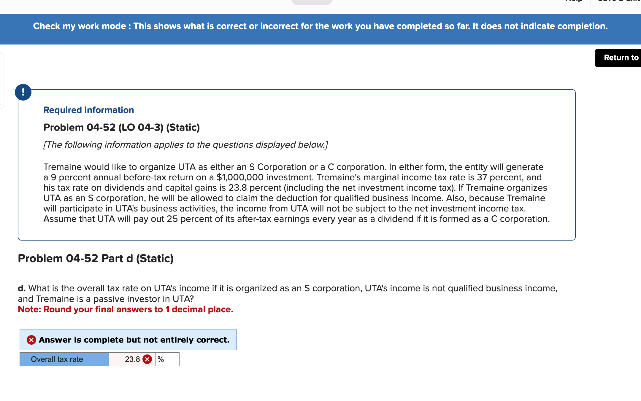 Check my work mode : This shows what is correct or