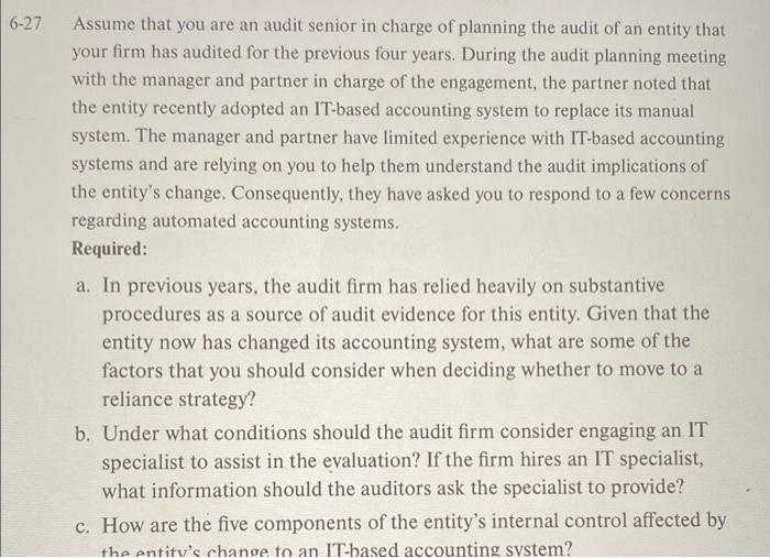 Auditing. Please answer quick for a thumbs up! 7 Assume that you