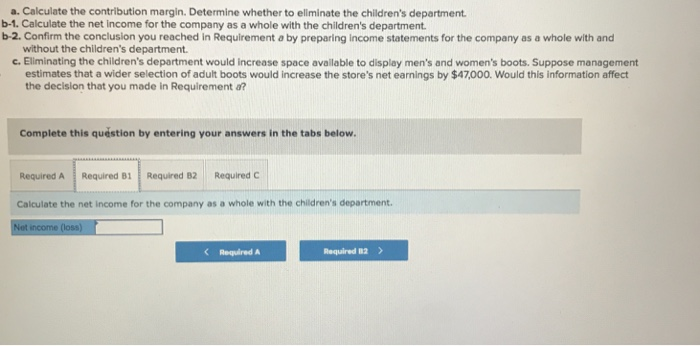 boots. For each type of boot sold, It operates a separate department