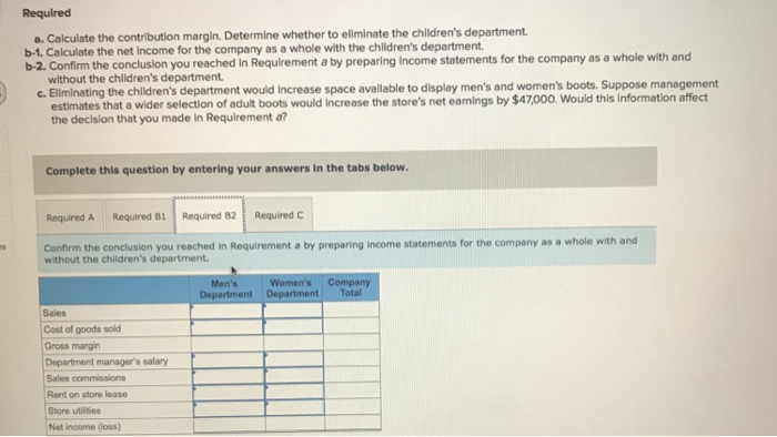 that has its own manager. The manager of the men's department has