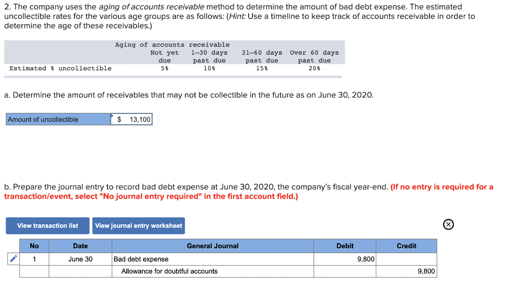 and June 30, 2020: April 10: Received an order from Peter's Appliances,