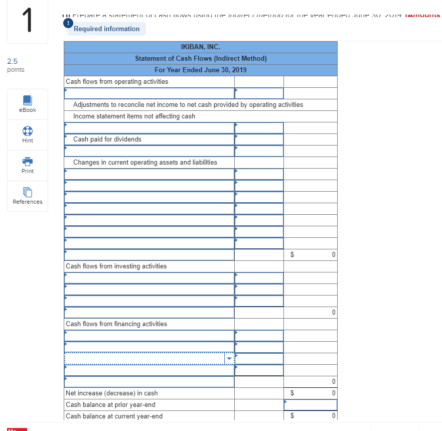 the year ended June 30, 2019. (Amounts to be deducted should be