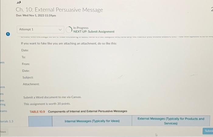 an external audience. In the table below, you need to follow the