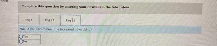 problem, the company would like to prepare an income statement segmented by