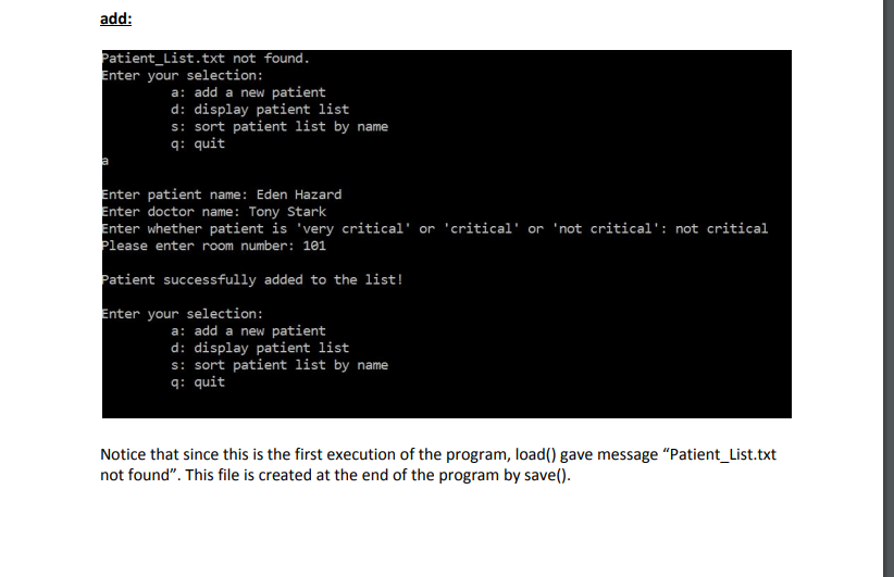 START: // You are given a partially completed program that creates a