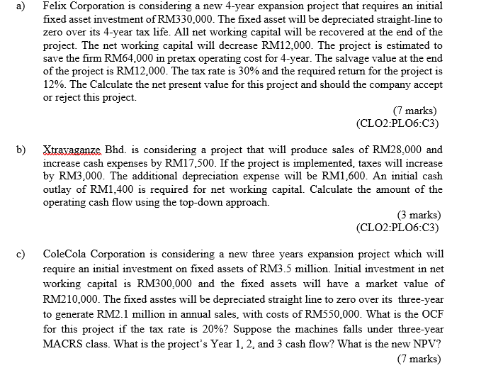  i need help with a and c only please a) Felix