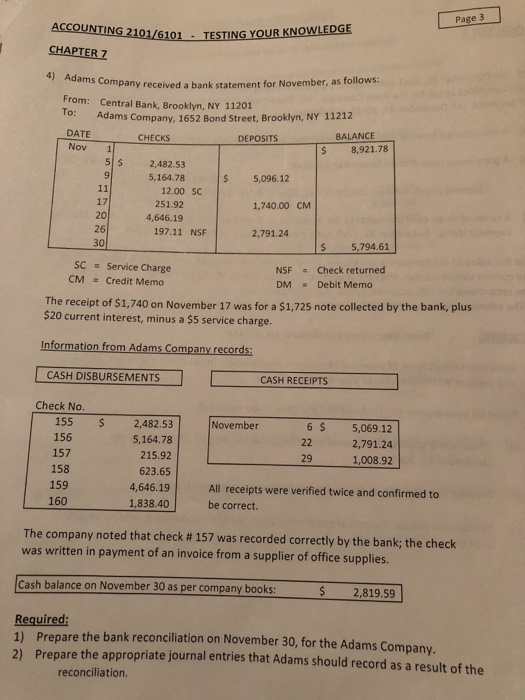  Question 4, part 1 and 2 Page 3 N1146101 TESTING YOUR