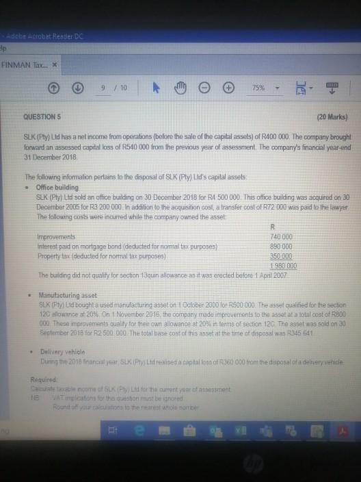 Adobe Acrobat Reader DC ap FINMAN Tax 9 / 10 75%