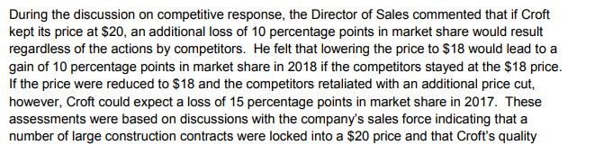 for what you think Croft should do (i.e. compare alternatives). A computer