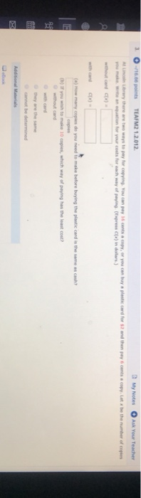  3. -16.66 points TEAFM2 1.2.012 My Notes Ask Your Teacher Munc